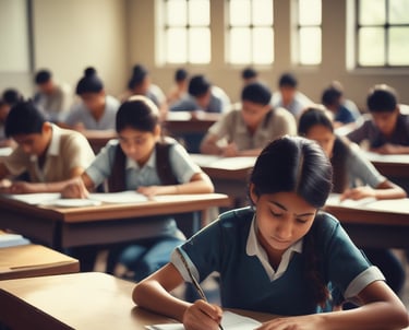 A warm, inviting workspace with a student and mentor discussing plans over a laptop.