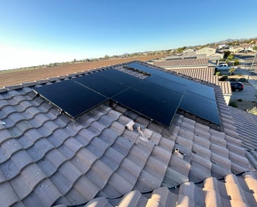 Solar bird mesh installed on sides of solar panels to keep pigeons out in phoenix arizona