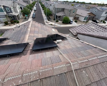 Pigeon proof screen install around solar panels in phoenix arizona