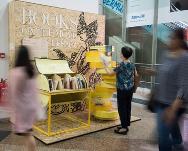 Books on the move LRT station