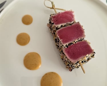 Tuna tataki with sesame dipping