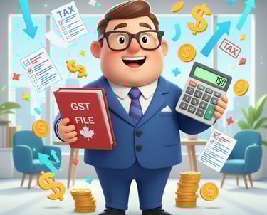 a cartoon character holding a calculator and a calculator