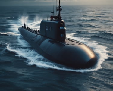 A collection of modern LED street lights installed along a city road at dusk.