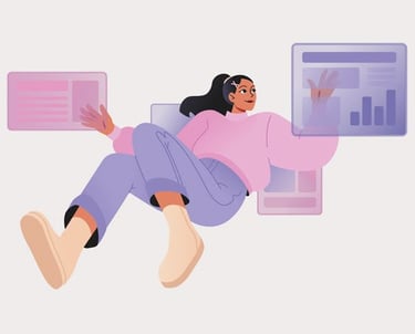 a woman sitting on a couch with a laptop and a laptop