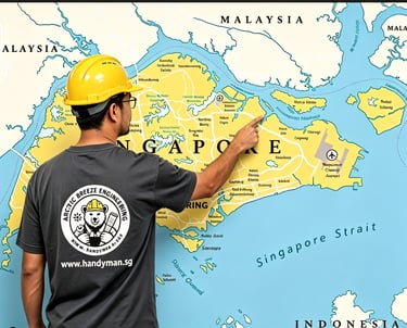 handyman pointing to service areas