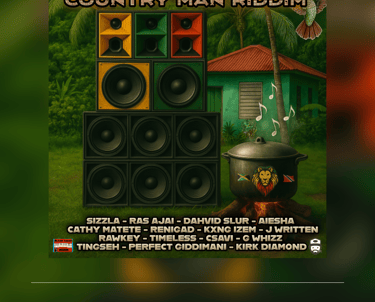 a poster of a man with a potted potted in front of a house