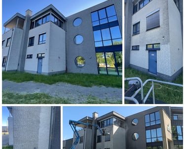 “Gevel reinigen en impregneren bedrijfspand in Gladbeck, Duitsland”