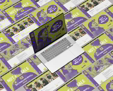 A mockup of multiple screens for WRNG website