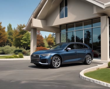 A professional applying window tint film to a car.