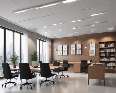 a man standing on a scaffolding in front of a tall building