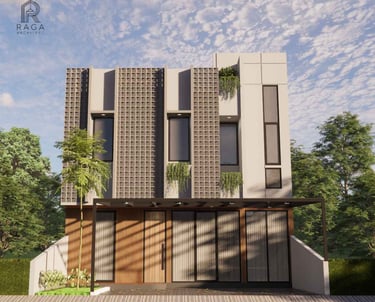 Desain rumah bergaya Modern Industrial Tropical karya  raga architect