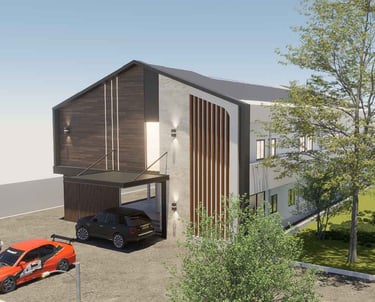 3D Eksterior Kafe Modern – Proyek  Klien Mr. Rusmamda (Kalimantan Utara)