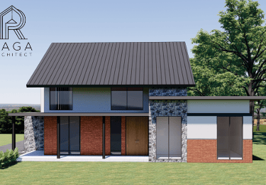 Hunian minimalis dua lantai dengan desain sederhana dan sentuhan elegan