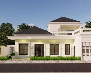 Desain eksterior rumah modern minimalis karya Raga Architect untuk klien Mr. Rafif di Depok