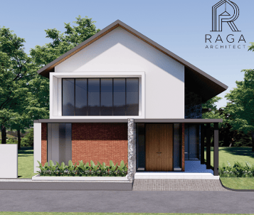 Bangunan rumah modern dua lantai Klien Mrs. Lia Jambi