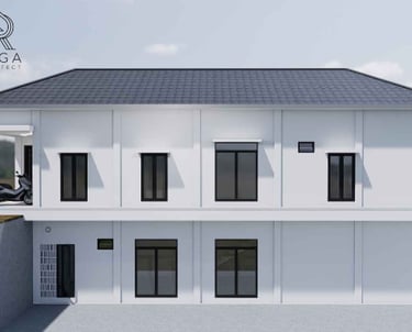 Desain Rumah Tinggal 2 Lantai Tampak Samping Klien Mrs. TRIFANI INDIARTI