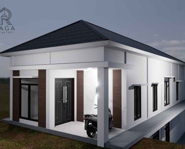 Desain Rumah Tinggal 2 Muka 2 Lantai Milik Klien Mrs. TRIFANI INDIARTI