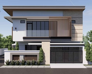Rumah modern minimalis 2 lantai karya Raga Architect, milik MR. Irawan Sugiarto di Batam