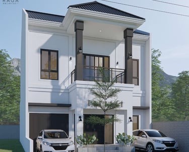 3D eksterior fasad rumah