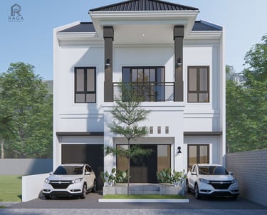Desain fasad rumah 3D eksterior untuk klien Ms. Ignastiya Utami Aidila