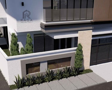 Rumah tropis modern 2 lantai