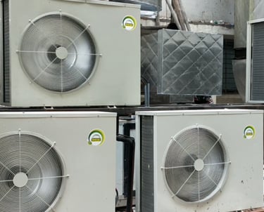 Condensing units for an HVAC system installed.