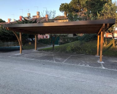 strutture in legno per parcheggio auto