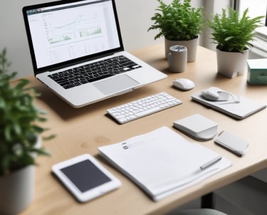 A modern office space showcasing a collaborative team environment.