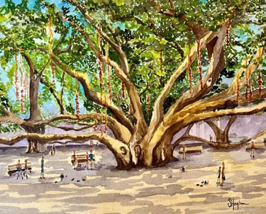 Lahaina Bayan Tree Painting