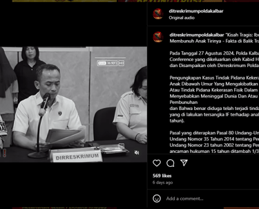 postingan instagram ditreskrimum press conference 