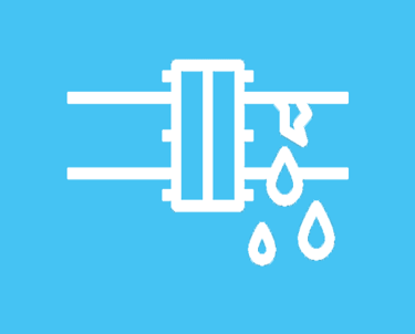 Pipe leak cartoon image.