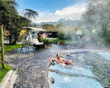relaxing in Papallacta Hot Springs