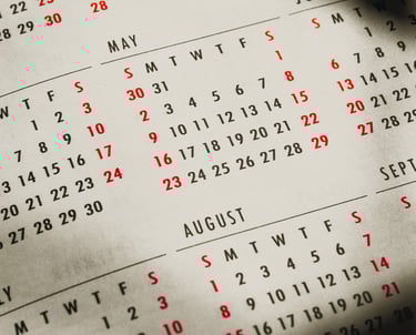 a desk calendar
