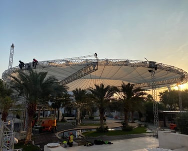 Skyliner outdoor installation for gatherings, wedding parties etc.