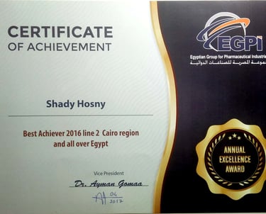 " Shady Hosny " the best achiever all over Egypt 