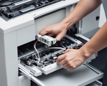 a white printer on a table