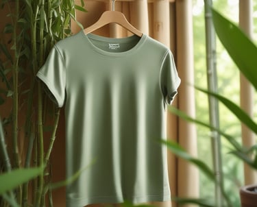 A minimalist arrangement of eco-friendly cleaning products including various bottles, containers, and packaging. The items are neatly placed on a soft beige fabric backdrop, emphasizing a sustainable and natural aesthetic.