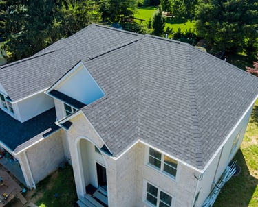 Gray architectural asphalt shingle roof on an Atlanta home.