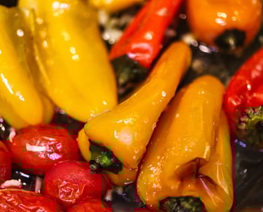 De poivrons et des tomates cerises
