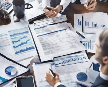 blue and white round illustration