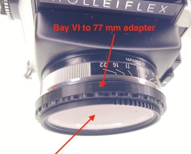 Rolleiflex SL66 Bayonet VI to 77mm filter adapter