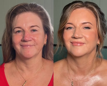 bridal before and after makeup gold coast