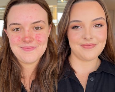 bridal before and after makeup gold coast