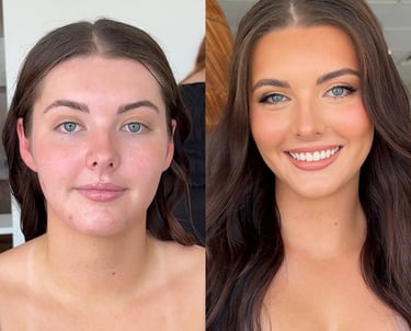 bridal before and after makeup gold coast