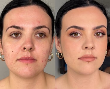 bridal before and after makeup gold coast
