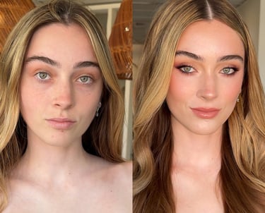 bridal before and after makeup gold coast