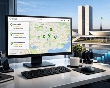 Empresas em Brasília sendo localizadas pelo o SEO Local Google Maps