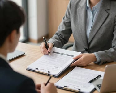 Modern icon representing home financing with a house and currency symbols.