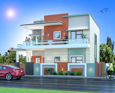 3D Front Elevation Architecture