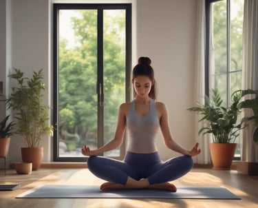A warm, inviting workspace with a laptop displaying an AI interface and a cup of coffee nearby.